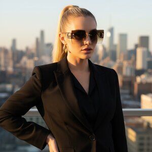 NEW VOGUE Jaguar Oversized Iconic Glam Trendy Designer Style Sunglasses SMOKE